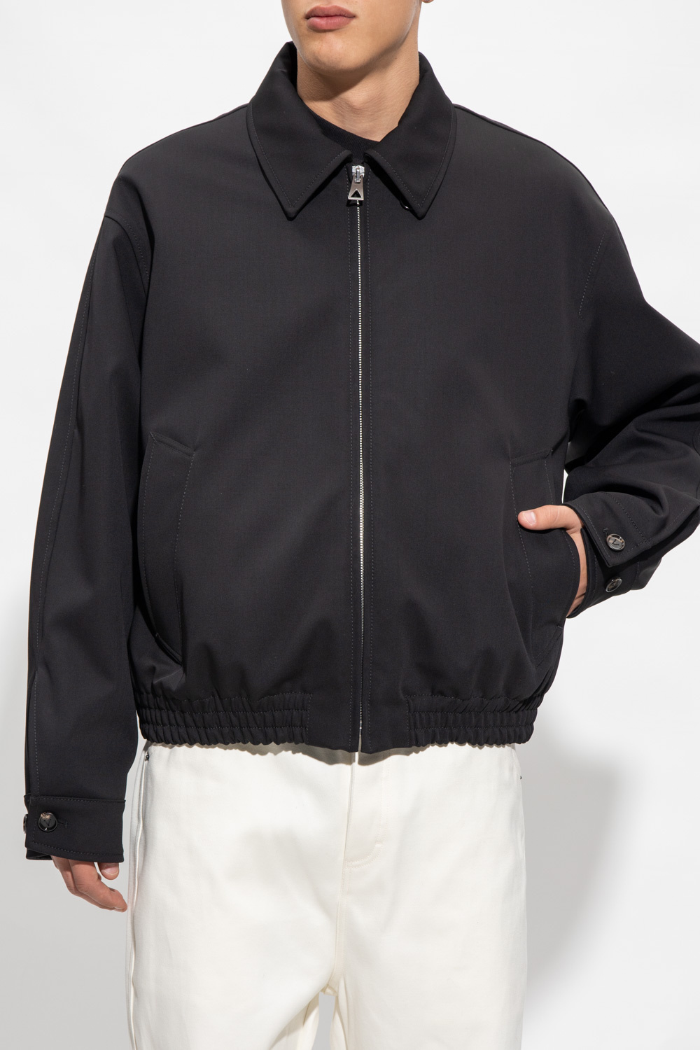 ジャケット BOTTEGA VENETA BLACK WOOL JACKET Leather jacket Bottega Veneta Black size 48 IT in Leather